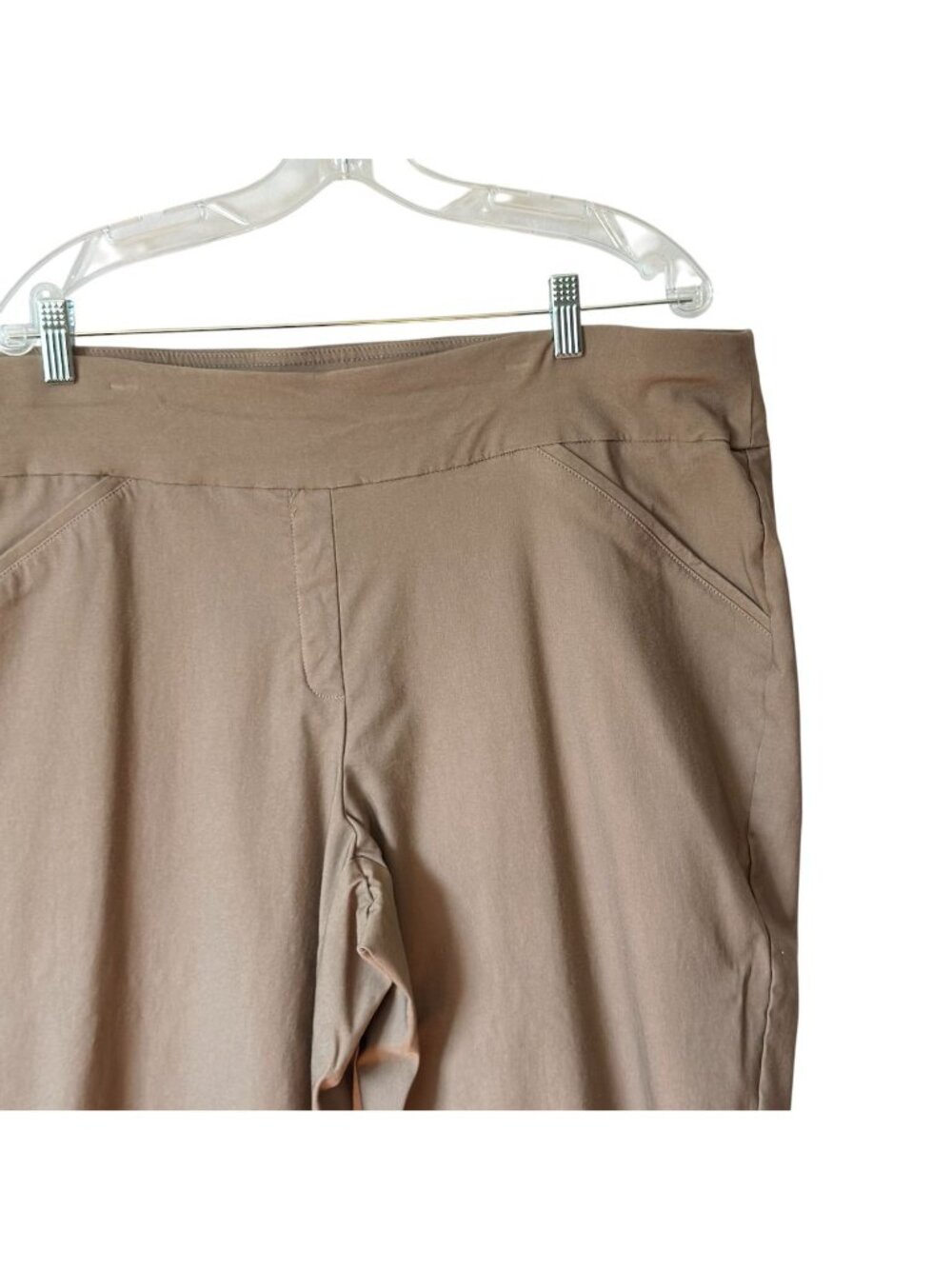 Alfred Dunner Womens Plus-Size 20W Cropped Stretch Pants In Taupe Brown - Picture 2 of 14